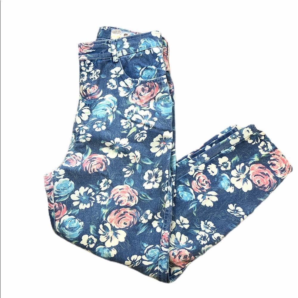 Vintage Ladies BonJour Floral Jeans Size 16‎